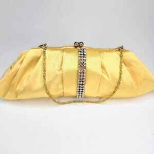 Gold Yellow rhinestone Clutch Purse